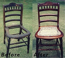 100 year old chair restored using only Dr. Woodwell's Wood Elixir